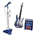 Produktbild MAJOZ E-Gitarre + Verstärker + Mikrofon mit Verstellbare Ständer Set für Kinder (Blau)