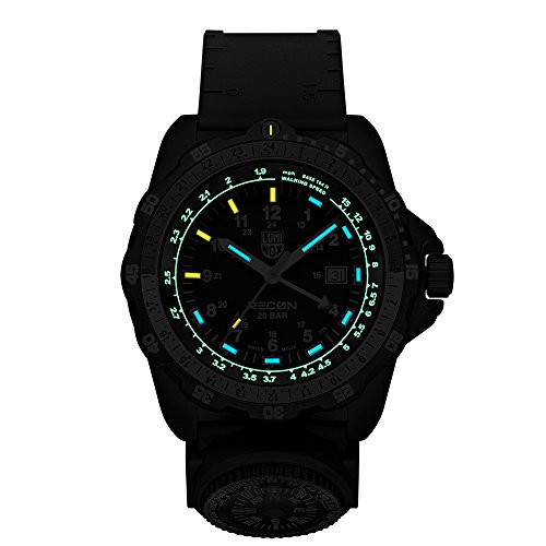 Luminox RECON NAV SPC - mile scale Men's Quartz watch with Black dial featuring LLT Luminox light Technology 46 millimeters Carbon Compound case and Black PU Strap  XL.8832.MI