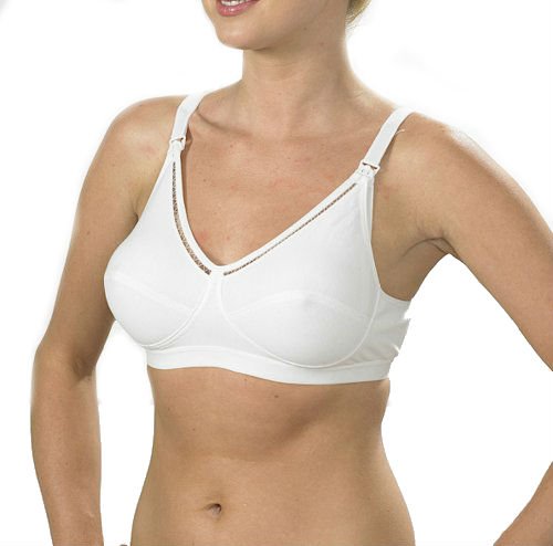 Nursing Bra Maternity Bras 100% Cotton NON Wired White