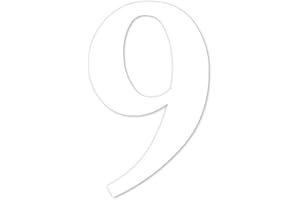 ISECUR Autocollant numéro 9 blanc - Hauteur : 10 cm - Numéro de maison autocollant - Chiffre à coller pour l'extérieur, boîte aux lettres, porte - Résistant aux intempéries - KFZ_463_9
