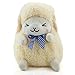 Produktbild Schaf Widder Bock Plüschtier in Gelb Groß mit Schleife in Blau - Mange Anime Kuscheltier und Stofftier. Kleines Schläfriges Schaf Plüsch Tier Merchandise zum kuscheln für jeden Alpacca Fan oder für jedes Kind Groß und Klein als Geschenk
