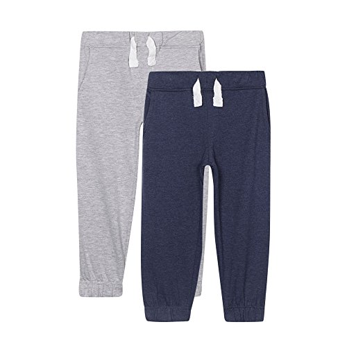 Bluezoo Kids Pack Of Two Boy's Grey And Navy Cuffed Jogging Bottoms 12-18 Months