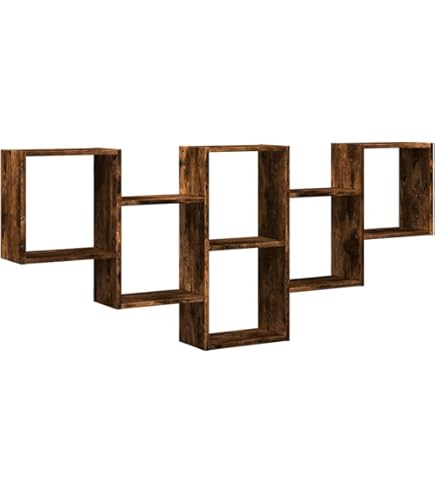 Wandschap 85x16x52,5 cm bewerkt hout grijs sonoma eikenkleur