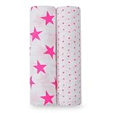 aden + anais 4029G Classic Swaddle, 2er pack, fluro pink - 3