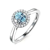 AnazoZ Modeschmuck Ovalschliff 6X8mm Blau Topas Ring Vintage 925 Sterling Silber Damen Eheringe Hochzeit Ringgr.52 (16.6)