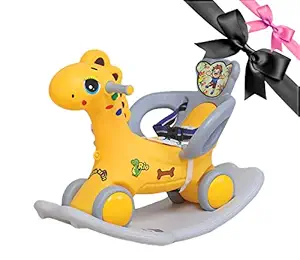 Kids Brand 2 in 1 Baby Horse Rider-Kids Ride On Push Car Toy Car Rider Babies Toy Toddler Baby Toy 1-5 Years Old-Indoors & Outdoors Kids Made in India (Yellow)