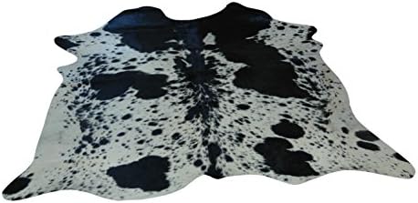 Narbonne Leather Co Natural Cowhide Rug - Speckled Cream and Black - 182 cm x 188 cm Luxury Designer Hide by