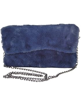 Plüschtasche Umhängetasche im Teddylook mit Kette - viele Farben - Damen Teenager Tasche - Maße ohne Kette 24...