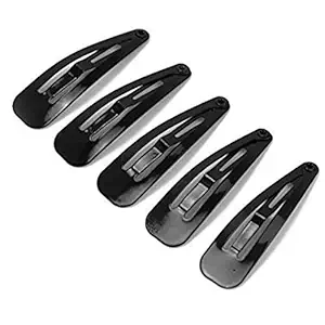 TRIPIN 12 Pieces Black Metal Tic Tac Tik Tak Hair Clips Pins for Women & Girls. (Pack of 1) (MATTE)