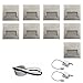 Produktbild ONTARIO Treppenstrahler / Stahl / 12V DC / Nicht schwenkbar / 60mm FI-Steckdosen-Montage / 9-Stück-Set mit 20W 12V DC Netzteil und zwei 230V Bewegungssensoren (Silber gebürstet (Warmes Licht))