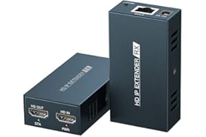 PWAYTEK Ricevitore Extender HDMI da uno a molti via IP/TCP fino a 150 m, attraverso Cat5e/6/7, trasmissione via Switch Ethernet, video Full HD 1080P a 60Hz con loop-out