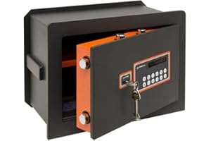 ARREGUI Plus C 181040 Coffre-fort encastrable avec serrure certifiée à clé et à code | Coffre-fort double sécurité à emmurer | Coffre fort mural avec fond extensible | 27 x 38,5 x 20/30 cm | 11 à 19 L