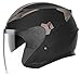 Produktbild YEMA Jethelme Rollerhelm Sturzhelm Chopper Helm YM-627 Motorradhelm ECE mit Doppelvisier Sonnenblende für Damen Herren Erwachsene-Schwarz Matt-M