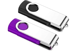 USB Stick, KROCEUS 64GB Memory Stick 2 pack, USB 2.0 Pen Drive Swivel Design, Flash Drive 2.0 for Data Storage Jump Drive with Led Indicator and Lanyard