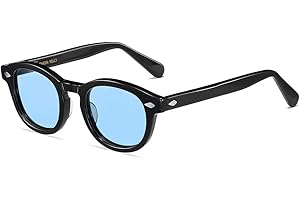 SHEEN KELLY Occhiali da sole ovali retrò in acetato per uomo donna Pirate Captain Johnny Depp Style lenti polarizzate