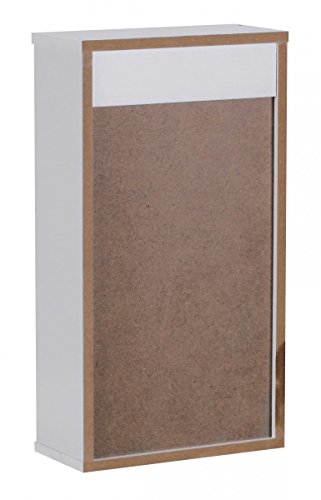 FineBuy Medikamentenschrank in Holz Weiß absperrbar | Arzneischrank mit Kreuz Glas Tür | Medizinschrank ohne Inhalt zur Wandmontage - 5