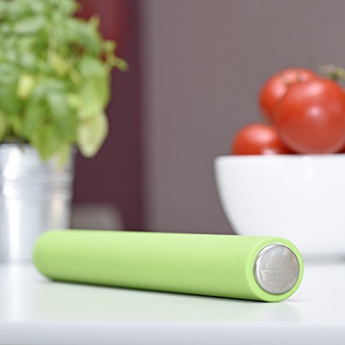 TreeBox Premium Silikon Teigrolle mit Edelstahlkern | Teigroller | Nudelholz | Für alle Teigarten und Fondant geeignet | Antihaft | Spülmaschinen- und Tiefkühlgeeignet | 36 cm lang | 3 cm Ø - 3