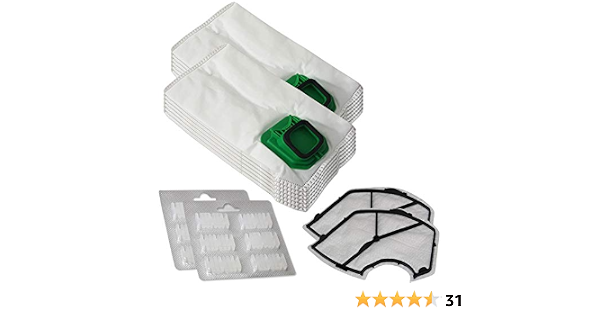Set 12 sacchetti per aspirapolvere + 12 Profumi + 2 Filtro motore adatti  per Vorwerk Folletto VK 140 150 - VK140, VK150 - FP 140 150 - FP140/150 -  con microfibra speciale : Amazon.it: Casa e cucina