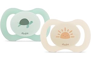 DODIE, Sucettes Anatomiques spécial naissance,Tetine pour bébé, 0-2 mois,Nourisson, Vert, Tortue, Lot de 2