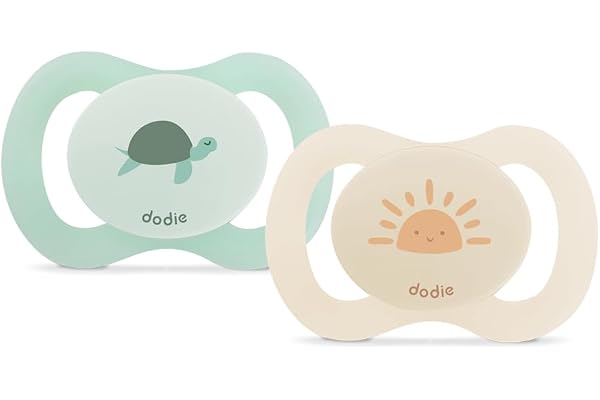 DODIE, Sucettes Anatomiques spécial naissance,Tetine pour bébé, 0-2 mois,Nourisson, Vert, Tortue, Lot de 2