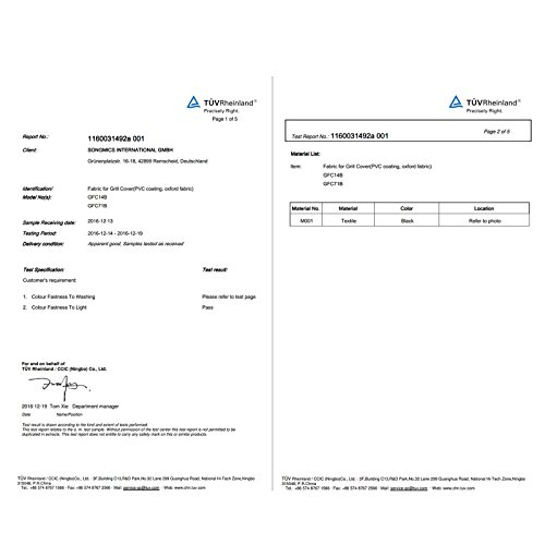Songmics BBQ Grillabdeckung Abdeckhaube Φ71 X 68 cm 600D Oxford Gewebe GFC71B - 3