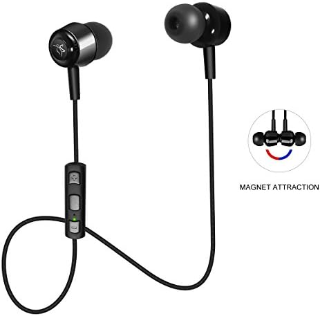 ZIOFEN Bluetooth Headphones Best Wireless Sports Earphones with Microphone Sweatproof Earbuds Stereo Headset Magnet Attraction for iPhone Android Smartphones Tablets Mp3 Players