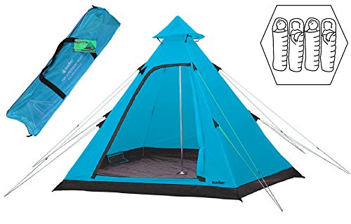 Preisvergleich Produktbild 4 Personen Zelt Tipi, blau