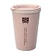 Produktbild Sansee 280ML Weizenstroh Tragbare Doppelwand Büro Kaffee Tee Becher Tassen Kaffeebecher Trinkflaschen Wasserflasche Geburtstage Geschenke (Rosa)
