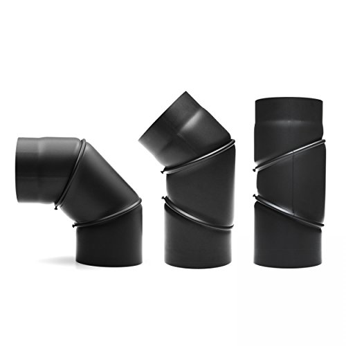 raik SH030-120-sw Rauchrohrbogen / Ofenrohr 120mm – 0°-90° schwarz - 5