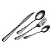 Produktbild Besteck set, HUIHUI Villeroy Boch Besteck Edelstahl Besteck Camping Besteck Set Party Besteck Langer Langstieligen Schwer Besteck Menüset 4 Stück pro Set (Schwarz)