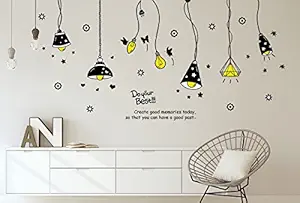 Amazon Brand - Solimo PVC Vinyl Wall Sticker for Living Room (Light on!, Ideal Size on Wall: 175 cm x 85 cm), Multicolour