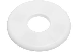 PATIKIL Vägg delad fläns 34,5 mm (1,36 tum), ABS rund självhäftande täckbricka platta spännen vatten rörskydd för kök badrum arm rör kran dekoration