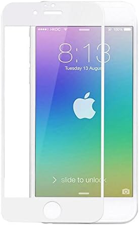 Skitic Back and Front Color Tempered Glass Screen Protector for iPhone 6 Plus / 6S Plus - Full Coverage Edge to Edge Protection 9H Anti Scratch Coloured Protect Film Compatible for Apple iPhone 6 Plus 6S Plus 5.5 Inch - White