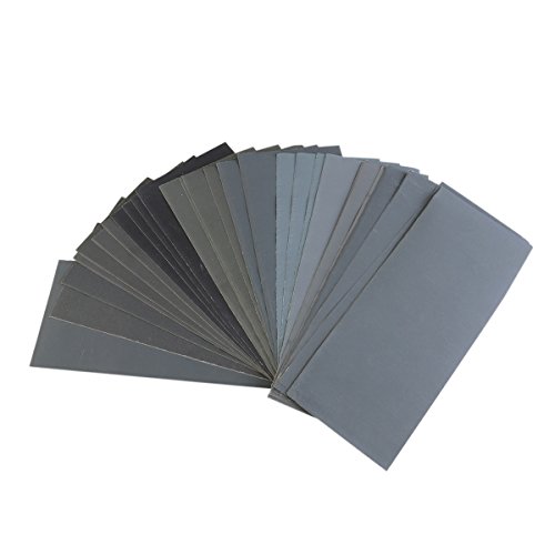 BESTOMZ 36 Stück nass trocken Schleifpapier 400 bis 3000 Grit Sortiment Schleifpapier Blätter für Automotive Schleifen, schlichten Holzmöbeln, Finishing Holz Turing - 2