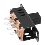 Hay 10 piezas de interruptores deslizantes aqui, que son 6 terminales, tipo de accion DP3T y 3 de encendido / apagado / en las posiciones.