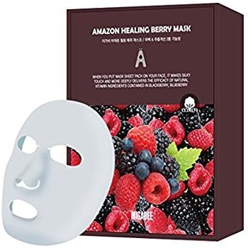 Miga Cosmetic Amazon Healing Berry Facial Mask Sheet, 10Ea