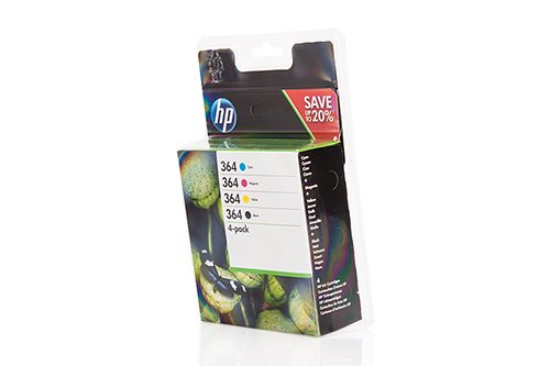 HP 364 4-Pack Black and Colour Original ink Combo Pack