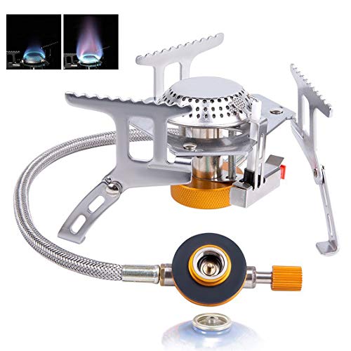 VOUMEY Réchaud à gaz de Camping, réchaud à gaz de Camping portatif avec allumage piézo-électrique Pratique