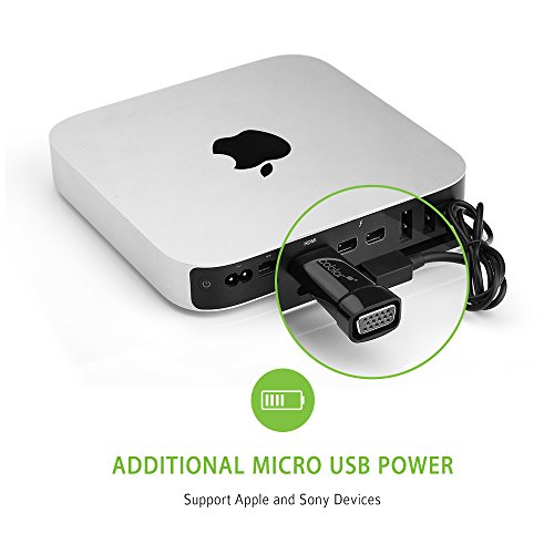 HDMI auf VGA, Cablor Vergoldet 1080P HDMI zu VGA Konverter Adapter mit Micro USB Power Kabel für Apple TV, Sony Computer, Macbook Pro, Raspberry Pi, Chromebook,Roku streaming media player usw. - 5