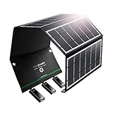 RAVPower Rp-pc005 Britannique (B) Chargeur Solaire 24 W Panneau Solaire avec Triple Ports USB étanche Pliable pour Smartphones tablettes et Camping de Voyage