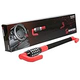 EINFACHE BEDIENUNG - Sicherung mit Zahlenschloss - Kombinationsschloss aus fünf Ziffern - KEINE SCHLÜSSEL NOTWENDIG. Nur wenige Handgriffe sind nötig um die Lenkradsperre zu befestigen