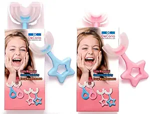 DC DECORIO 2022 Kids Tooth Brush for 2-6 Years (Star-Pink-Blue)(PACK OF-2)