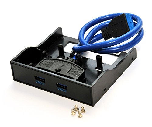 RHOMBUTECH® – USB 3.0 Front Panel SuperSpeed für 3,5″-Laufwerke, bis zu 5Gb/s, PC und MAC, schwarz, USB 2.0 und USB 1.1 abwärtskompatibel - 3