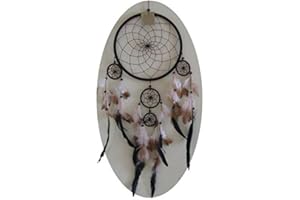 ‎SIMANDRA Simandra Original handgefertigter Traumfänger – hängender Dreamcatcher aus natürlichen Materialien handgefertigt ca. 50 cm lang, Durchmesser größter Ring 16 cm