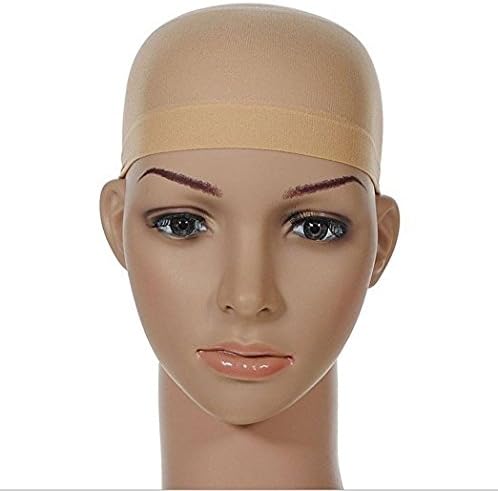 LOAVER Wig Caps, Perfect for Wrapping Long and Short Hair Firmly, Elastic and Easy to Wear, Nude Beige and Black Mesh.