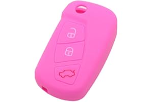 BROVACS Silicone Cover Protector Case Holder Skin Jacket Compatible with FORD 3 Button Flip Remote Key Fob CV9700 Pink