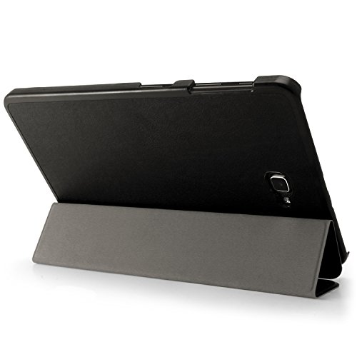 igadgitz Schwarz PU Ledertasche Hülle Smart Cover für Samsung Galaxy Tab A 10.1″ 2016 SM-T580 SM-T585 mit Multi-Winkel Betrachtungs + Auto Sleep/Wake + Displayschutzfolie - 2