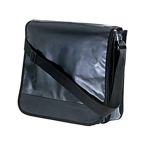 Preisvergleich Produktbild Umhängetasche / Kuriertasche im Retro Design in Schwarz. Diverse Fächer, verstellbarer Schultergurt. Tasche