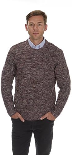 Mens Tri-Marl Sweater Jumper Crew Neck Knitwear Winter Warm Thick