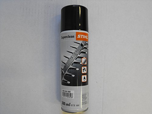 Stihl Harzlöser-Harzentferner Superclean 300ml Spray zum lösen/entfernen von Harz, Hochwertiges Reinigungs- und Schmiermittel für Schneidgarnituren, Heckenscherenmesser und Motorsägen-Kettensägen, Stihl Harzlöser Superclean 300ml